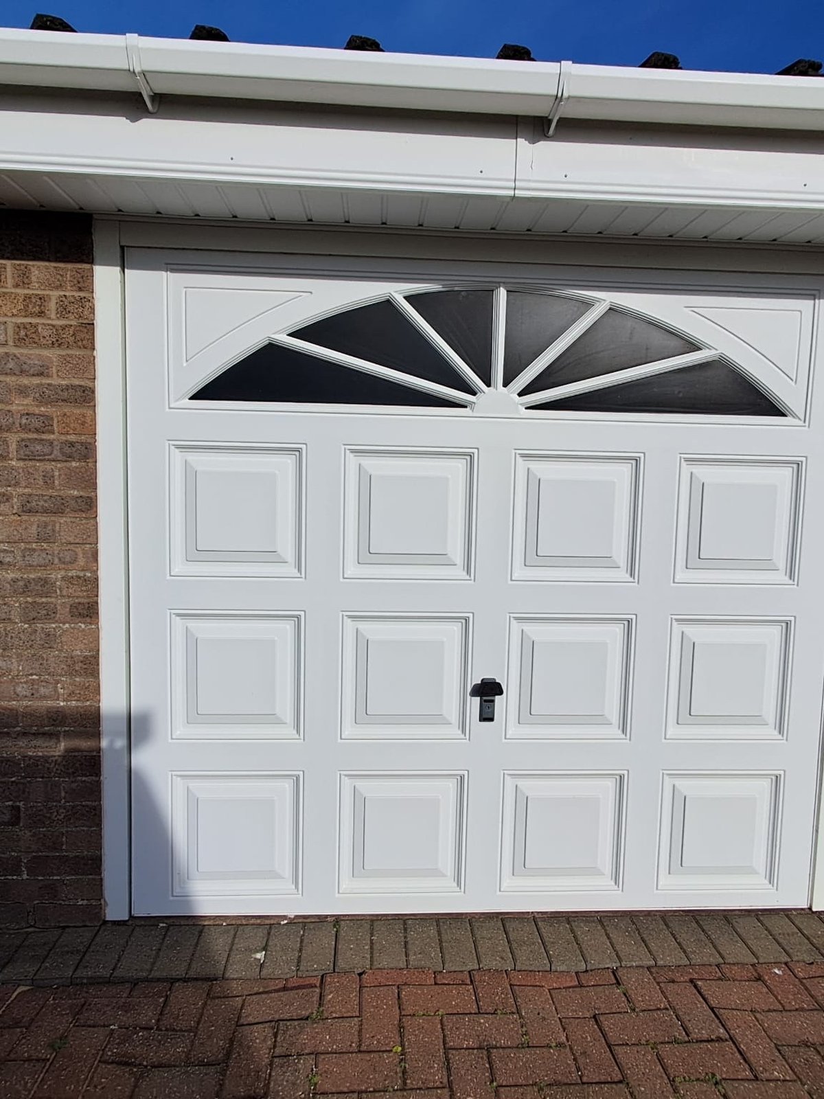 Before_-_Replacement_electric_operated_insulated_roller_door_in_slate_grey